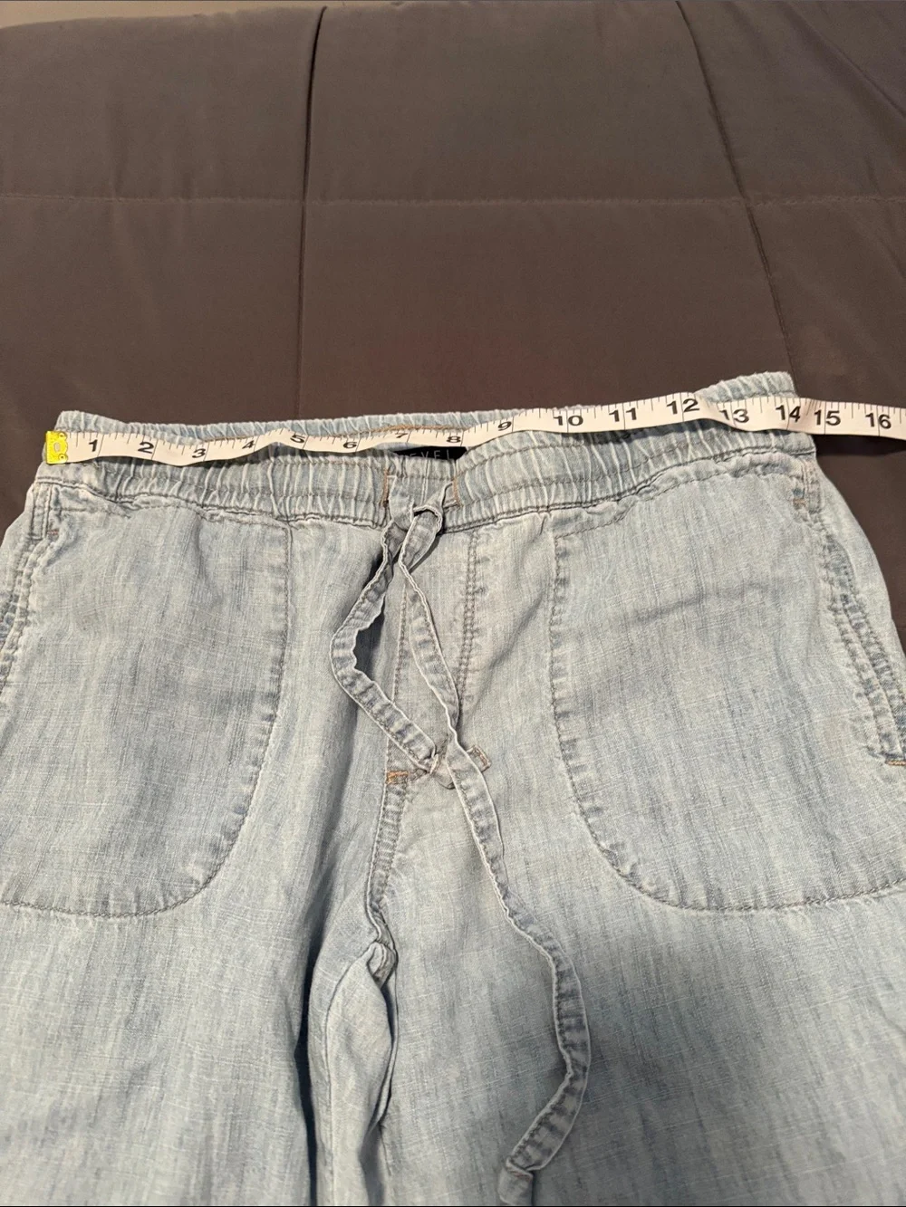 Level 99 Light Blue Elastic Waist Pull-On Pants - Picture 6 of 7